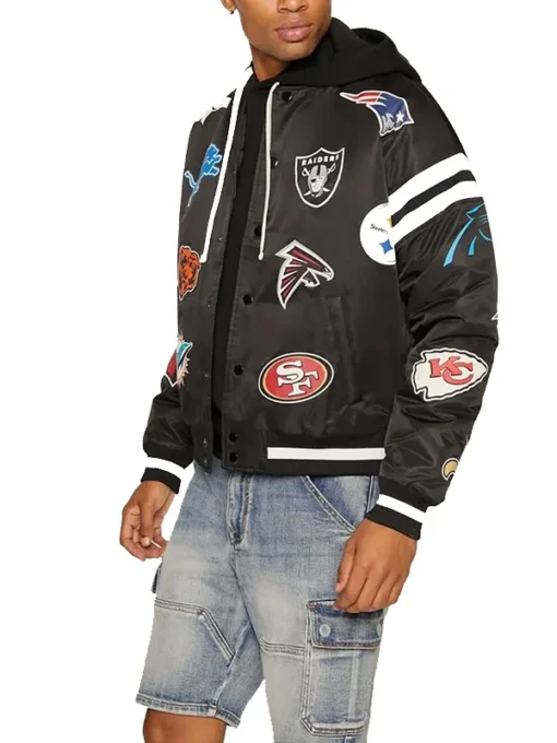 NFL Patch Black Bomber Jacket