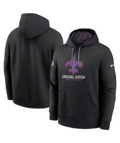 New Orleans Saints Crucial Catch Club Black Hoodie