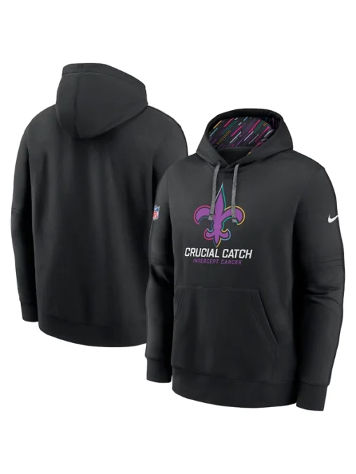 New Orleans Saints Crucial Catch Club Black Hoodie