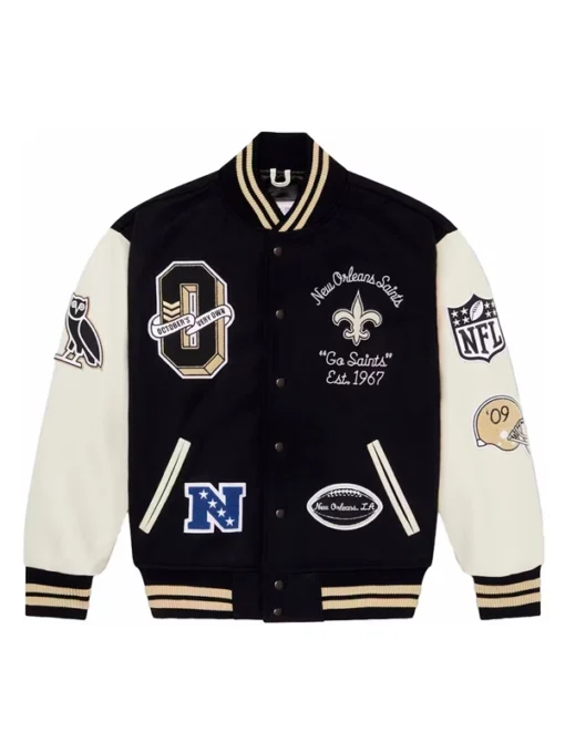 OVO x NFL New Orleans Saints Letterman Varsity Jacket