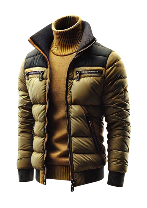 Olive Green Quilted Puffer Jacket