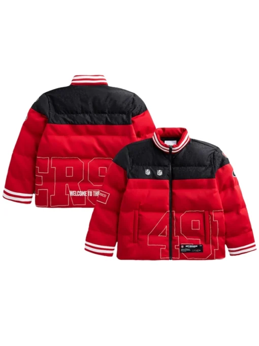 San Francisco 49ers Off Season x NFL Team Red Puffer Jacket