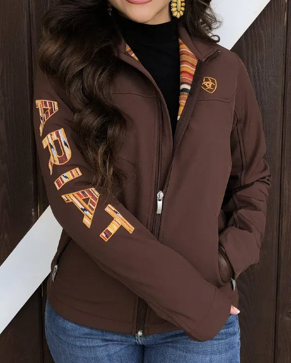 Ariat Team Logo Softshell Chimayo Jacket Shaved Chocolate