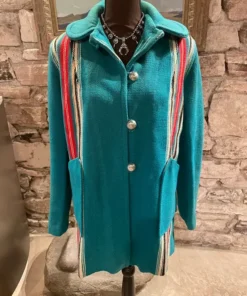 Beautiful 1950s Ganscraft Swing Vintage Chimayo Blanket Jacket