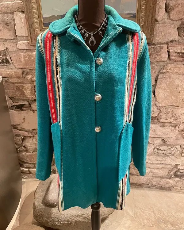 Beautiful 1950s Ganscraft Swing Vintage Chimayo Blanket Jacket