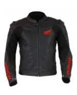 Black Honda Motorcycle Style Leather Jacket