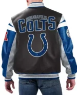 Black Indianapolis Colts Varsity Leather Jacket