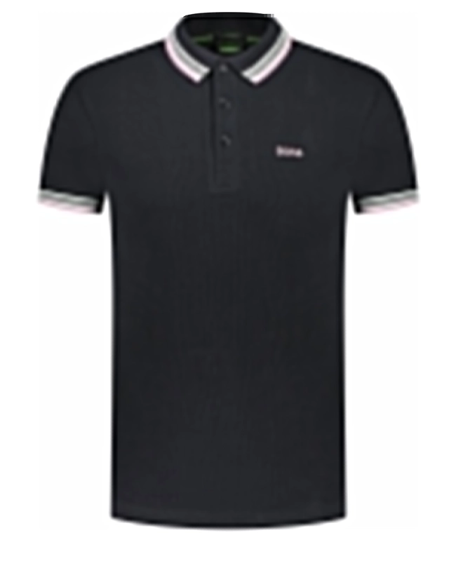 Boss Paddy Polo Shirt Dark Blue And Pink