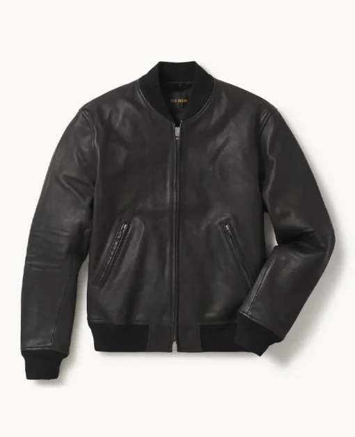 Bruiser Leather Bomber Black Jacket