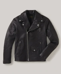 Buck Mason Bruiser Leather Moto Black Jacket