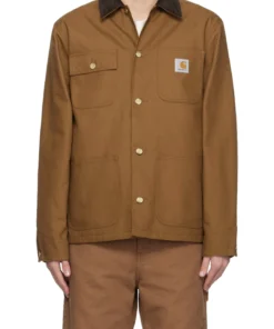 Carhartt Wip Work in Progress Brown Michigan Chore Coat