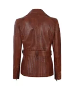 Cognac Wax Leather Biker Jacket