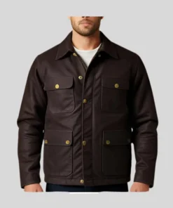 Dark Brown Sturdy Waxed Canvas Jacket