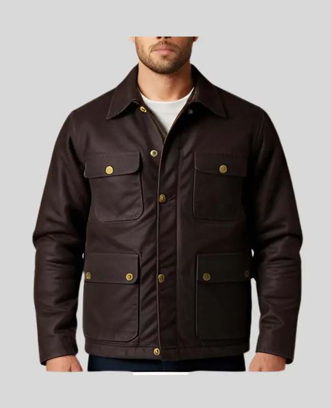 Dark Brown Sturdy Waxed Canvas Jacket