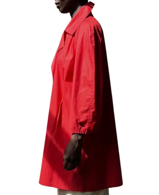 Gucci Red Women Cotton Blend Trench Coat For Sale (1)