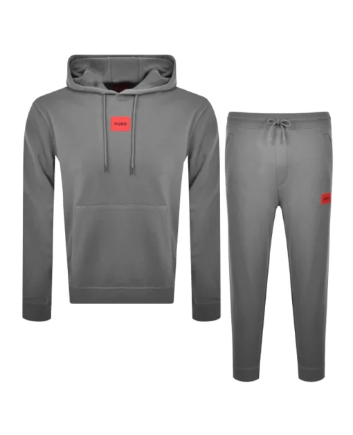 HUGO Logo Jersey Tracksuit Set Grey