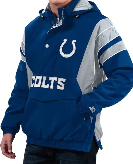 Home Team Indianapolis Colts Royal Gray Hoodie Jacket