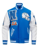 Indianapolis Colts Mashup Rib Wool Leather Jacket