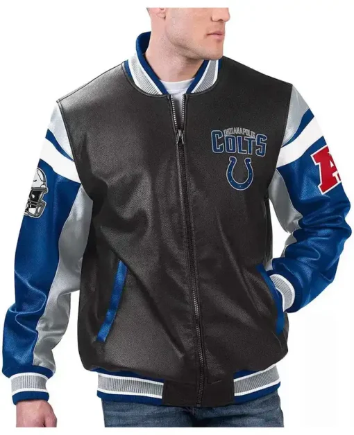 Indianapolis Colts Varsity Full-Zip Leather Jacket