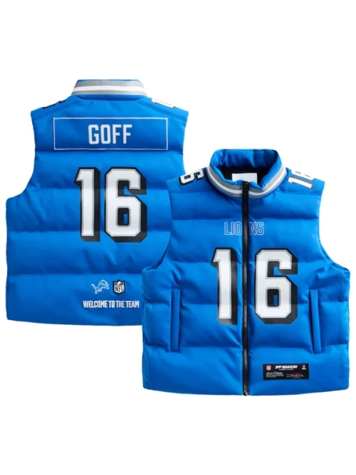 Jared Goff Detroit Lions Player Puffer Vest Off Season