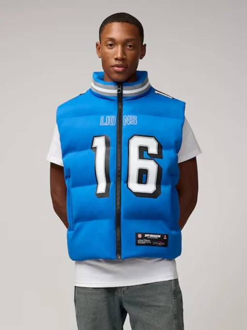 Jared Goff Detroit Lions Player Puffer Vest – Off Season Edition