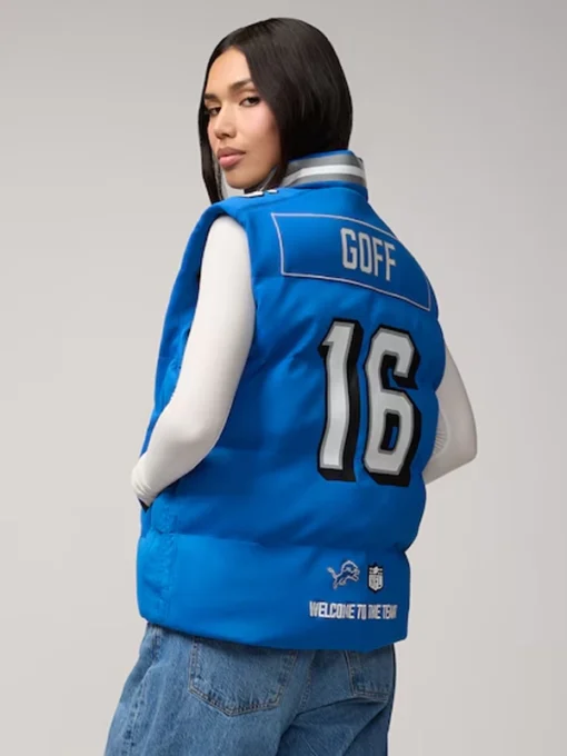 Jared Goff Detroit Lions Player Puffer Vest – Off Season Edition for Men and Women