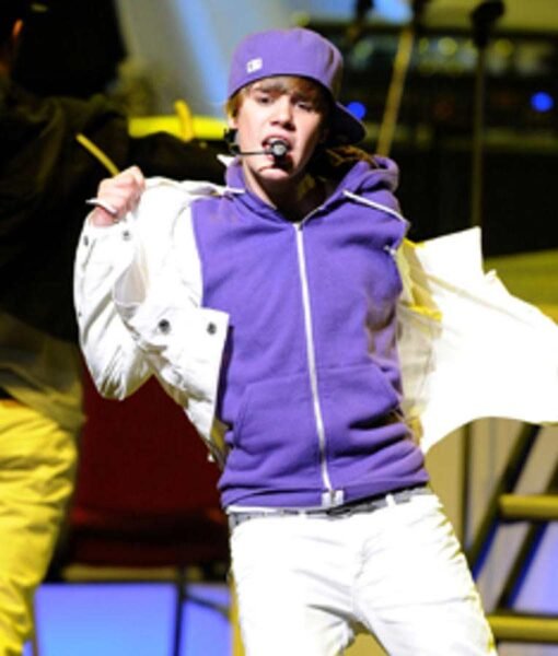 Justin Bieber Purple Zip-up Hoodie