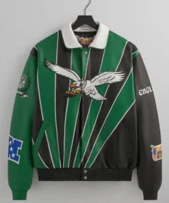 Kith x Jeff Hamilton NFL Eagles Leather Varsity Jacket