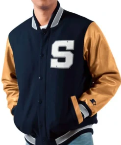 Nittany Lions Penn State Navy Blue Letterman Jacket