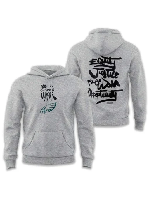 Philadelphia Eagles Be A Change Maker Grey Hoodie For Men