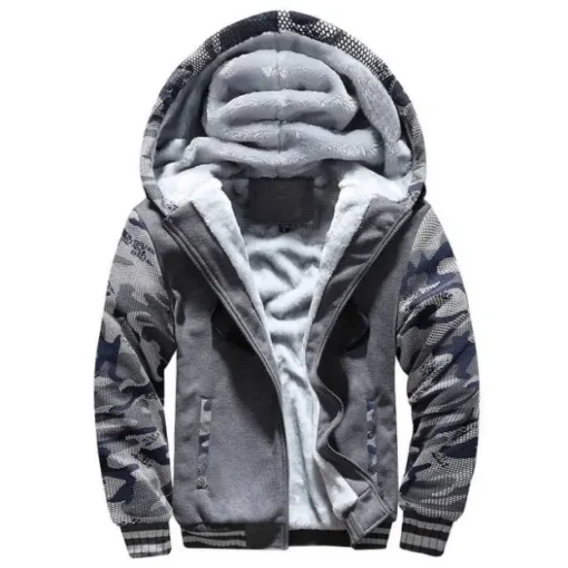 Premium Camouflage Jacket with Hood Grey