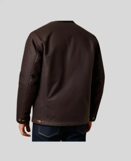 Shop Dark Brown Sturdy Waxed Canvas Jacket