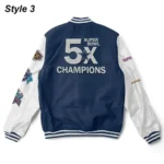 Super Bowl 5x Champions Dallas Cowboys Varsity Jacket Navy and White