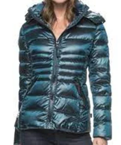 Women's Andrew Marc 650 fill power Teal Blue Jacket