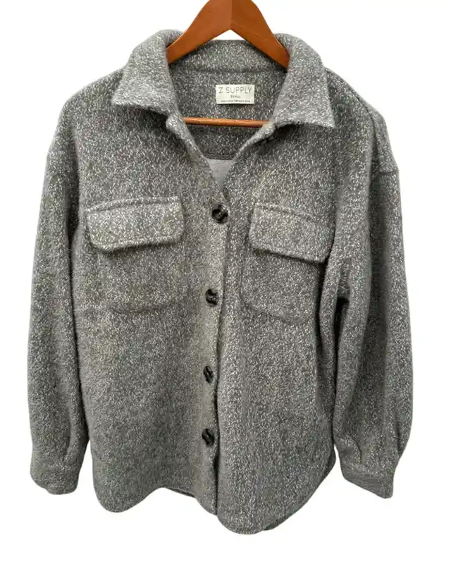 Z SUPPLY Tucker Shacket in Heathered Grey