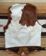 Cowhide Fur Stylish Brown And White Vest back