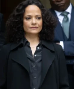 High Potential Judy Reyes Wool Black Coat front