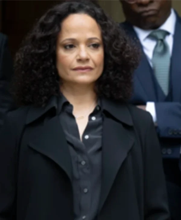 High Potential Judy Reyes Wool Black Coat front