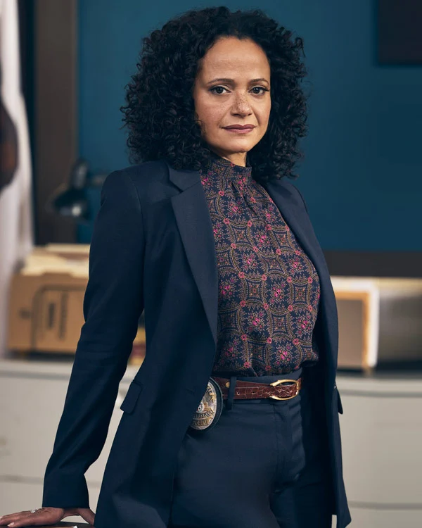 Judy Reyes High Potential 2024 Blue Coat front