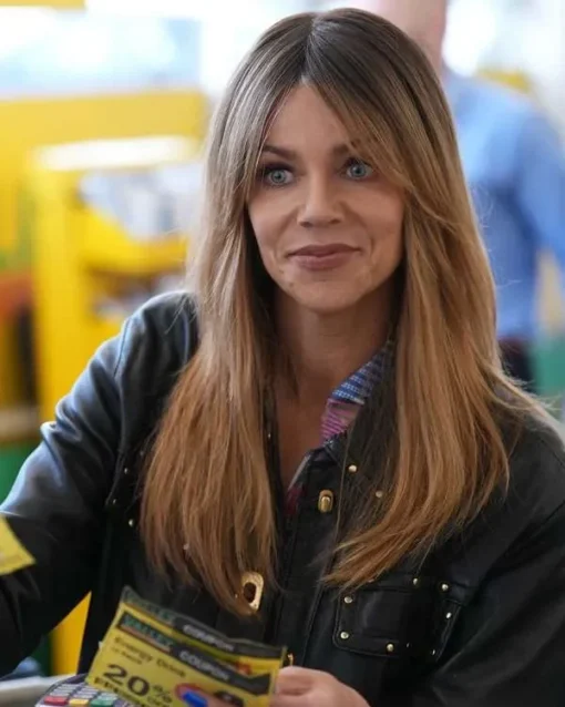 Kaitlin Olson High Potential Black Leather Jacket front