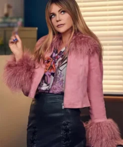 Kaitlin Olson High Potential S01 Pink Suede Jacket