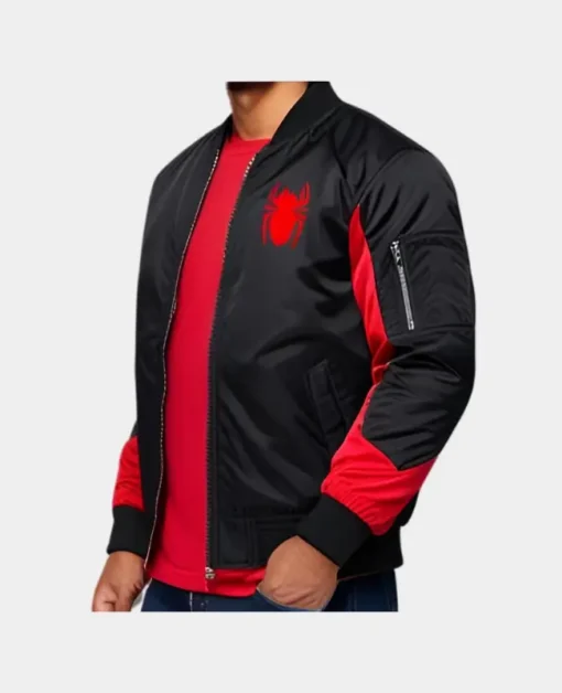 Miles Morales Spider Verse Satin Bomber Jacket