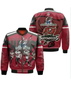 Nelda Tampa Bay Buccaneers Bomber Red Printed Jacket