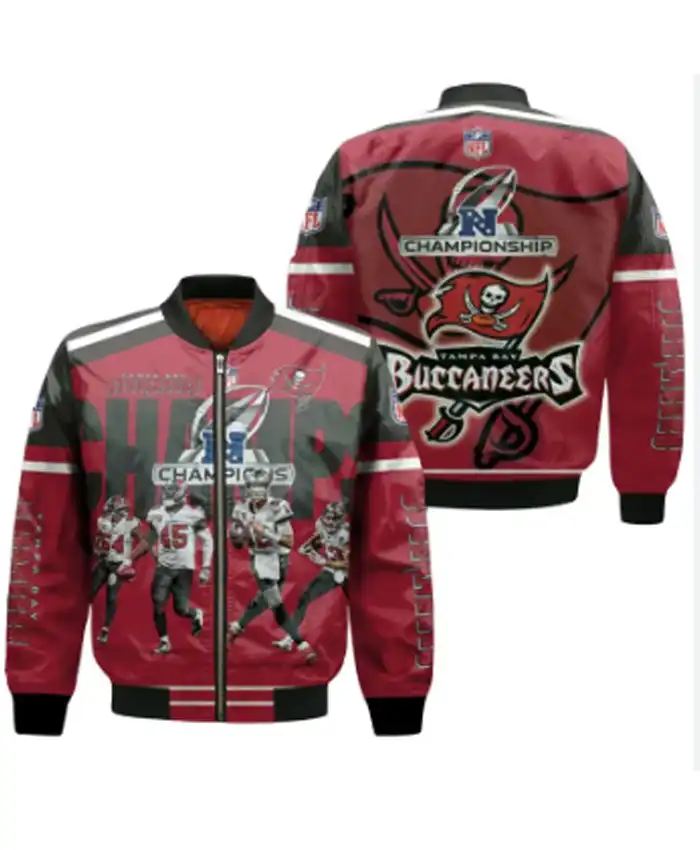 Nelda Tampa Bay Buccaneers Bomber Red Printed Jacket