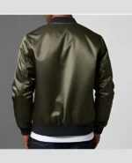 Slim Fit Canvas Satin Bomber Jacket