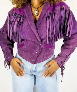 Women's Purple Fringe Jacket