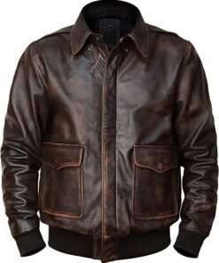 Aviator Brown Bomber Leather Jackets for Men