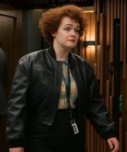 Dept. Q Leah Byrne Black Bomber Jacket