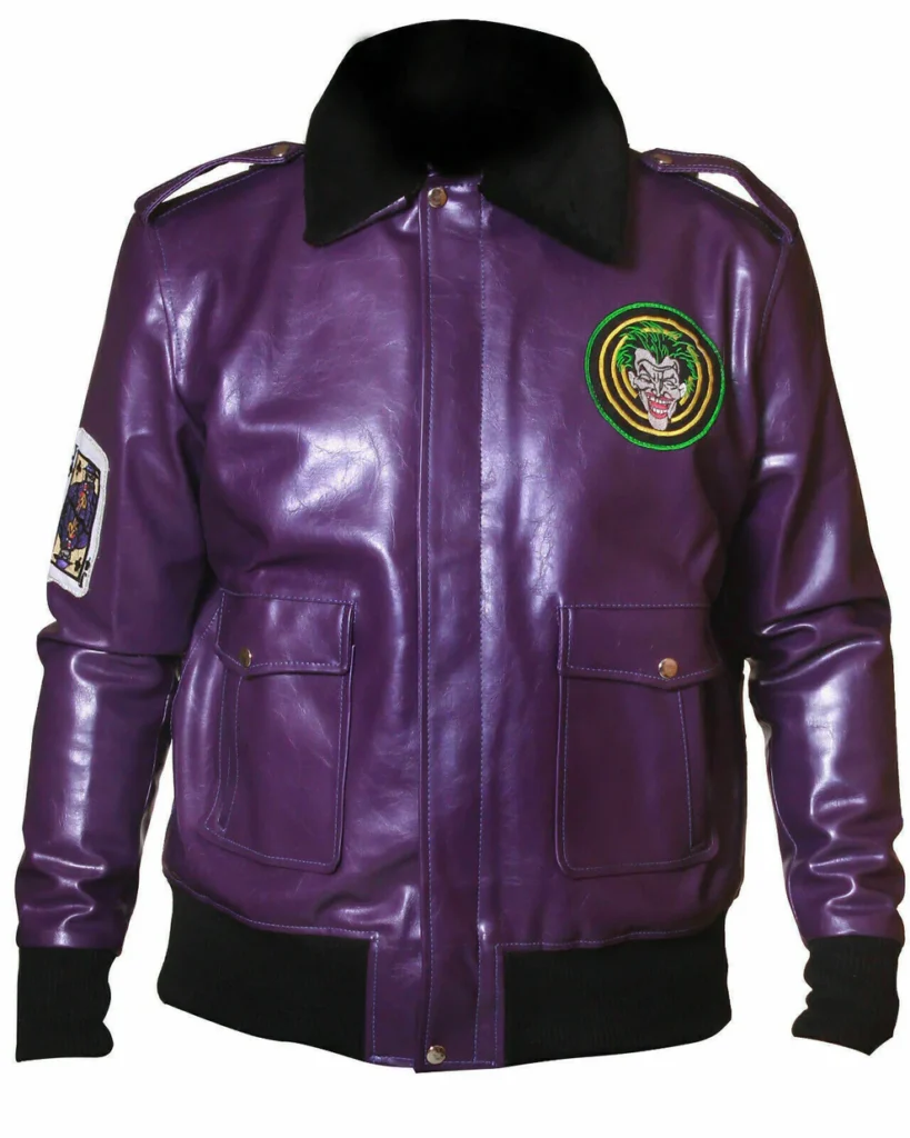 Purple Joker Goon Winter Shearling Leather Jacket