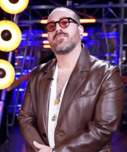 Adam David The Voice Leather Blazer